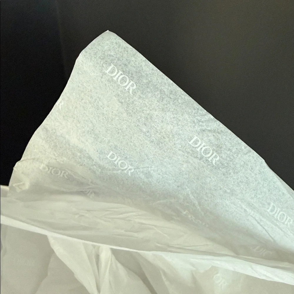 Dior White and Gold Gift Bag with Ribbon